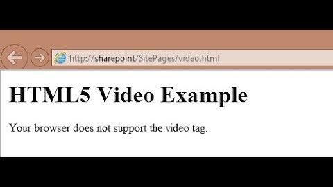 Error: Your browser does not support the video tag