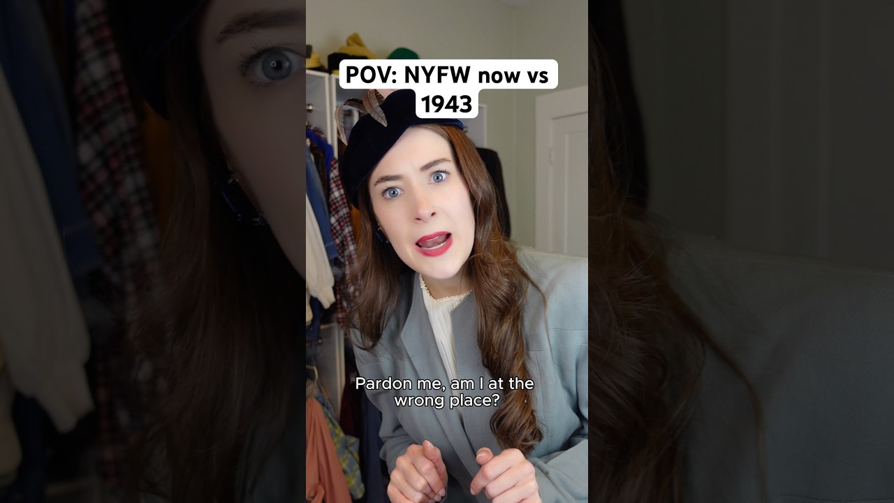 Did you KNOW the first organized fashion week was in 1943?! 🤯 #skit #sketchcomedy #acting #nyfw