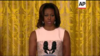 Michelle Obama announced Tuesday at the White House new school nutrition rules, saying that promotio