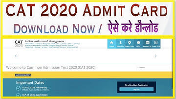 CAT Admit Card 2020
