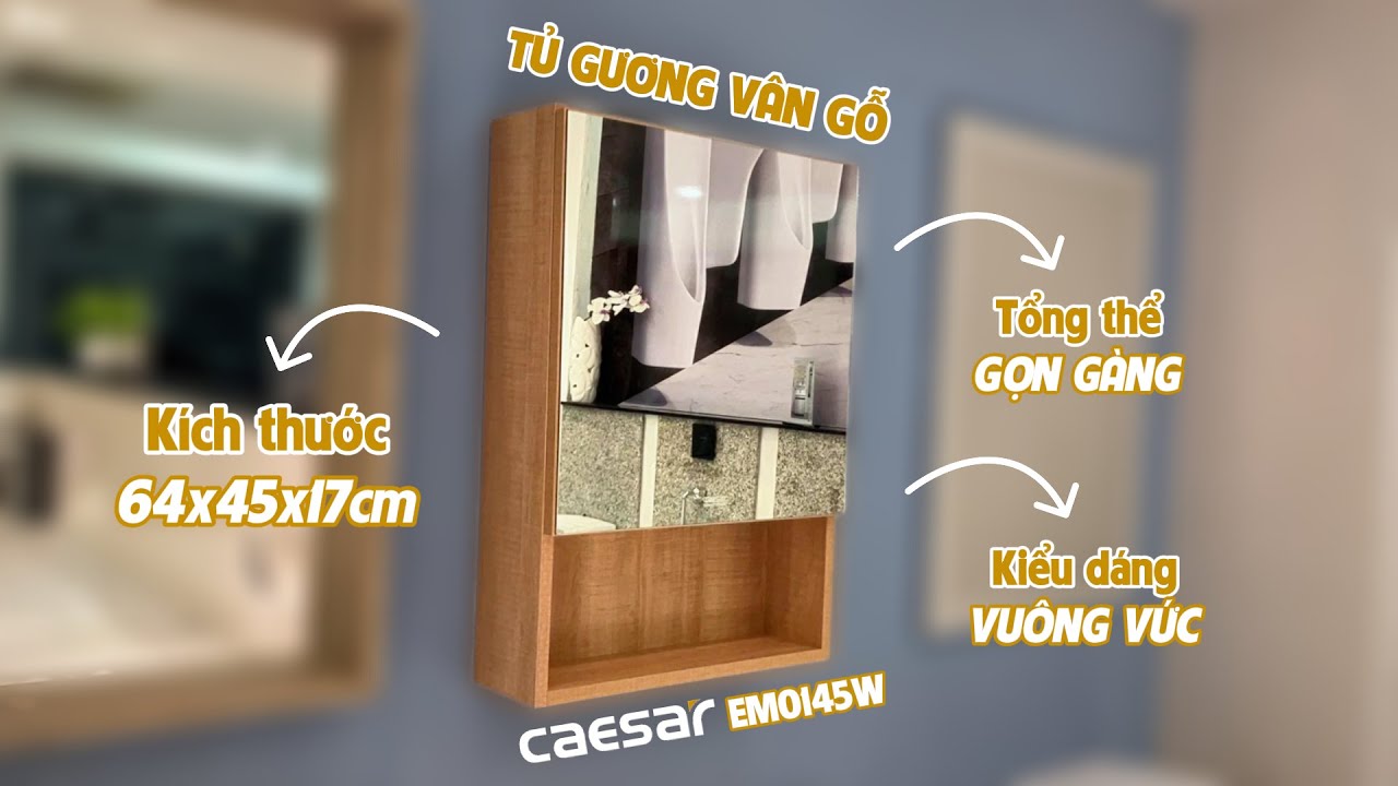 Tủ gương treo phòng tắm Caesar EM0145W