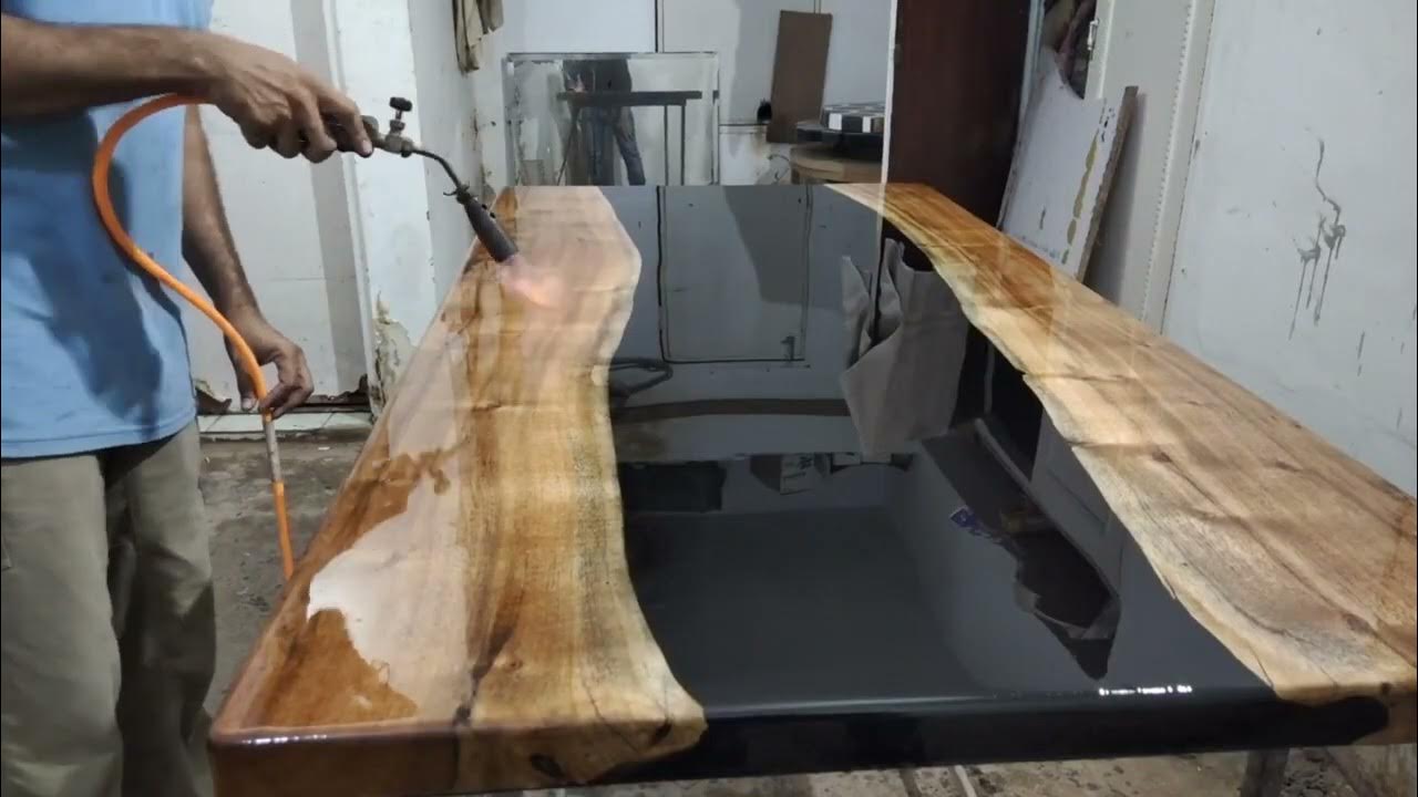 How to make river table of epoxy resin in black sms decor karachi