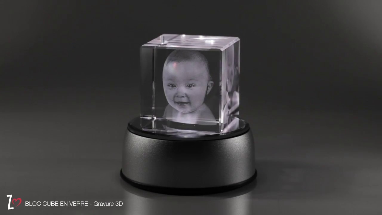 Cube en verre Gravure 3D YouTube