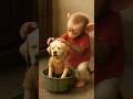 Baby Monkey ne bachaya Puppy 🥺❤️ (Heart Touching Story) #shorts