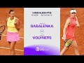 Aryna sabalenka vs katie volynets  2024 rome round 2  wta match highlights