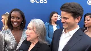 Kathy Bates, Skye P. Marshall and Jason Ritter ('Matlock') at CBS New Fall Schedule Party red carpet