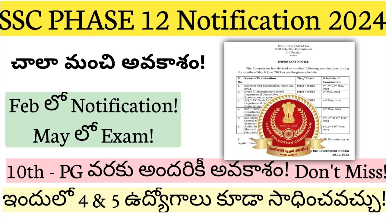 SSC PHASE 12 Notification Full Details SSC YouTube ssc-phase-12-notification-full-details-ssc-youtube