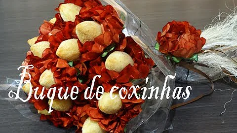 Como embalar um buquê de coxinha?