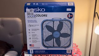 2023-24 Lasko Cool Colors Blue Box Fan Model B20310