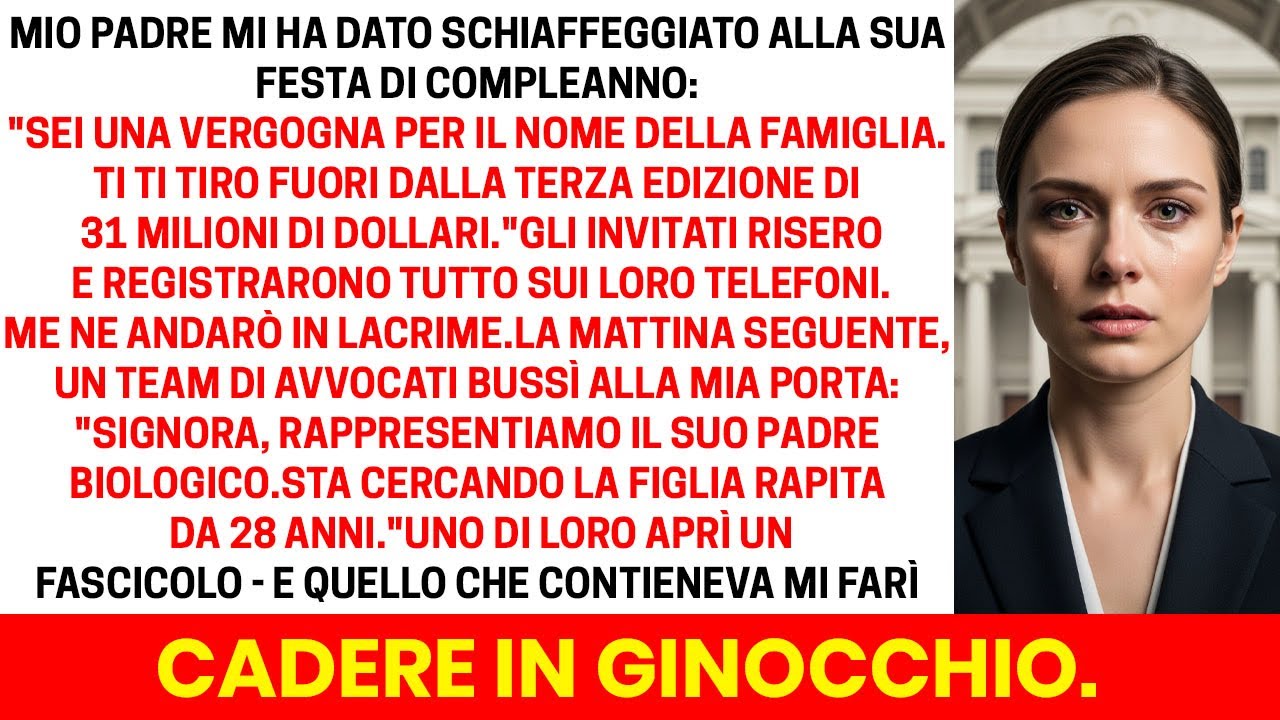 Il gala per il sessantesimo compleanno di mio padre doveva essere la sera in cui finalmente mi avrebbe accettata. Invece, davanti a duecento invitati, mi ha schiaffeggiata urlando che non ero mai...