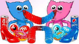 Huggy Wuggy Vs Kssy Missy Poppy Playtime Mukbang Animationred Vs Blue Food
