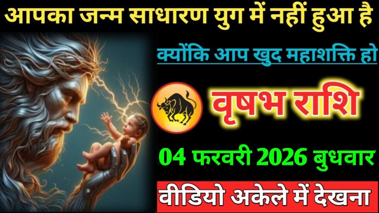 #वृषभ आपका जन्म साधारण युग में नहीं हुआ है क्योंकि आप खुद महाशक्ति हो 04 फरवरी 2026 बुधवार