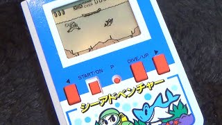 【レトロ 電子ゲーム】 バンダイ シーアドベンチャー ポケットクラブミニ ダイバー 潜水 お宝  タコ サメ 液晶玩具 海 lsi lcd bandai Sea Adventure 1989 ブラゼ screenshot 1