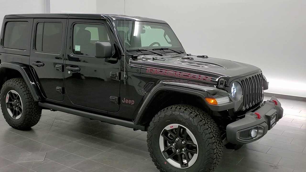 2021 JEEP WRANGLER RUBICON BLACK CLEARCOAT DUAL TOP WALK AROUND REVIEW  21J21 HOT!  - YouTube