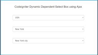 Ajax Dynamic Dependent Dropdown in Codeigniter