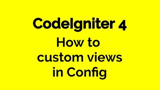 CodeIgniter 4 HMVC - How to custom multiple views using Config