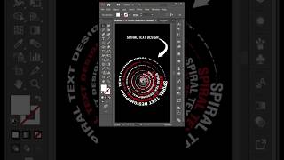 How to Create Spiral Text Effect in Illustrator #graphicdesign #illustrator #shorts