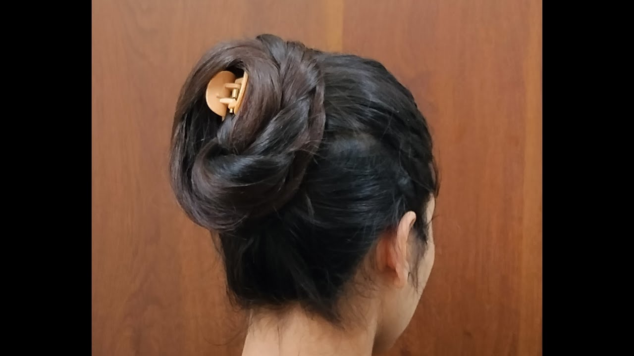 Beautiful Bun Hairstyle Using Clutcher  Easy Trending Juda Hairstyle   LONG HAIR GIRLS HAIRSTYLE  YouTube