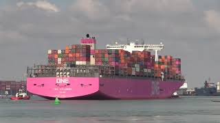 Ocean Network Express | One Columba arriving Southampton Docks from Antwerp 02/08/19