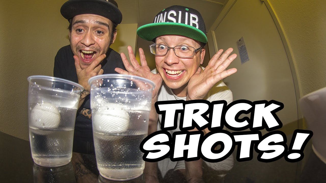 PONG TRICK SHOTS IN THE HOTEL