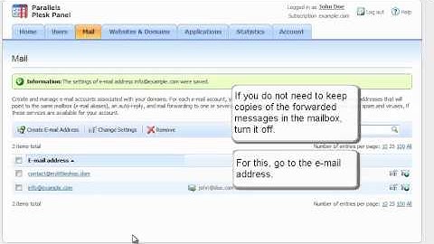 Plesk Panel 11 - Mail- Forwarders.mp4