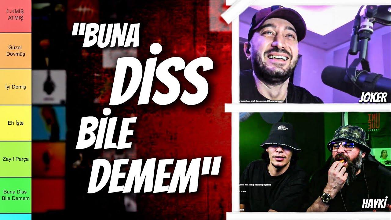 HAYKİ VE JOKER TÜRKÇE RAP DİSSLERİNİ SIRALIYOR! | TİERLİST | HAYKİ KİCK YAYIN KESİTLERİ