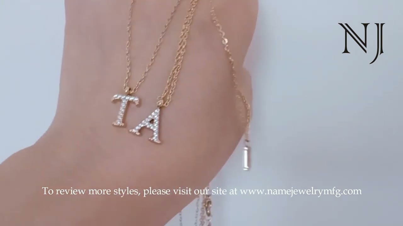 Small diamond letter necklace​