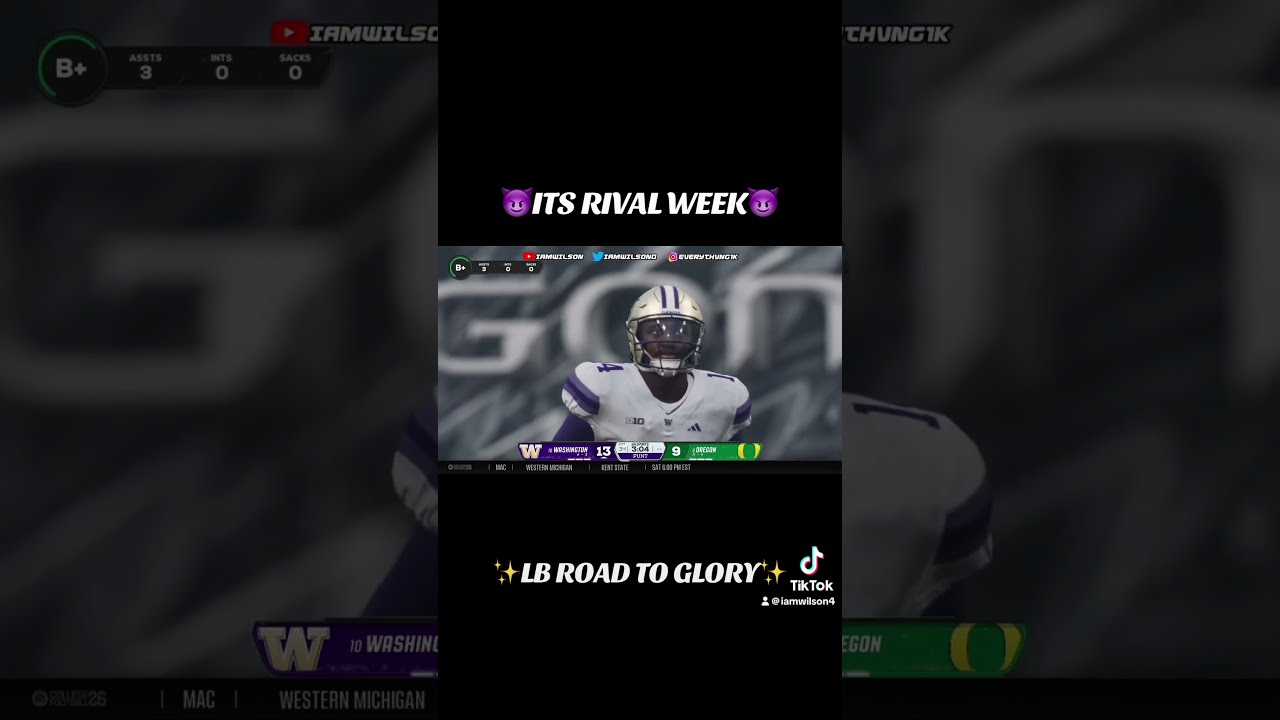 NCAA 26 LINEBACKER ROAD TO GLORY ITS RIVALRY WEEK AND IM READY HIT Fyp Shorts Ncaa26
