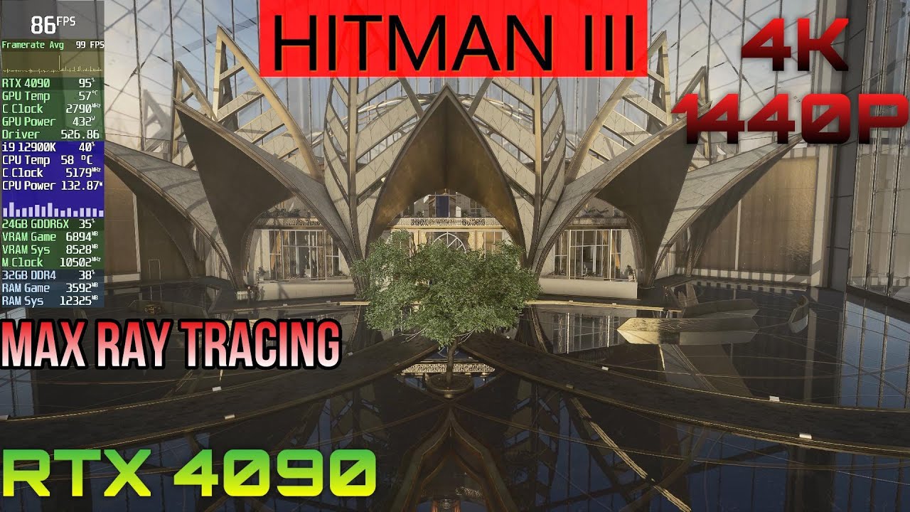Hitman 3 Benchmark | Max Settings | 4K | 1440p | RTX 4090 | i9 12900K |