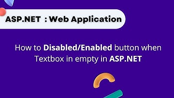 How to Disabled/Enabled button when textbox is empty in ASP.NET.