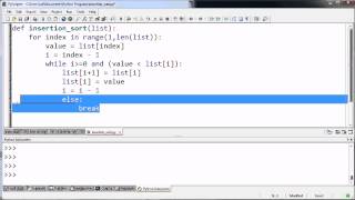 Simpler Insertion Sort Function