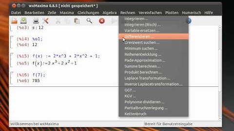 [Mathematik] Erste Schritte in WxMaxima