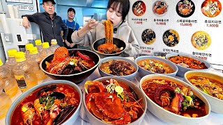 Uma loja de ramen especial em Jeju?!😳 Comi o menu inteiro! Ramen de camarão, porco preto, polvo