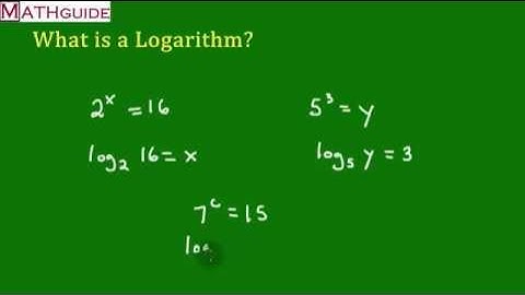Logarithms: Exponential Form to Log Form
