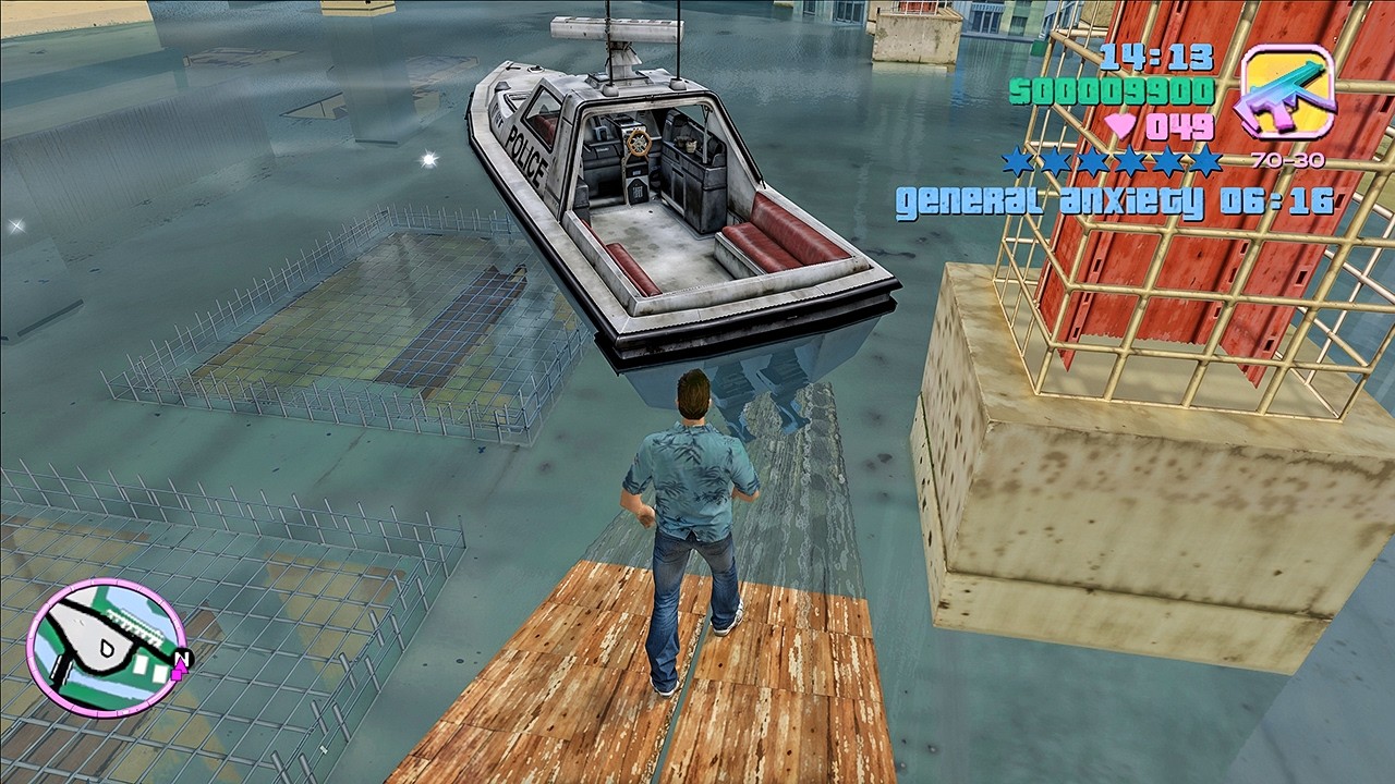 never seen the parking lot beside the mall flooded in this mission in Vice City