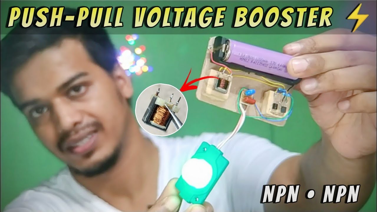 Push Pull Bootser Push - pull Voltage Booster. Double NPN Transistor. - YouTube
