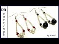 5 minutes DIY earrings. Simple beaded earrings. Beads earrings beginner pattern