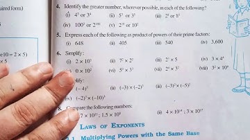 Q4,5 Chapter 13 Exercise 13.1| Exponents and Powers |Class 7 Math