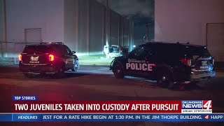 Juveniles taken into custody after chase