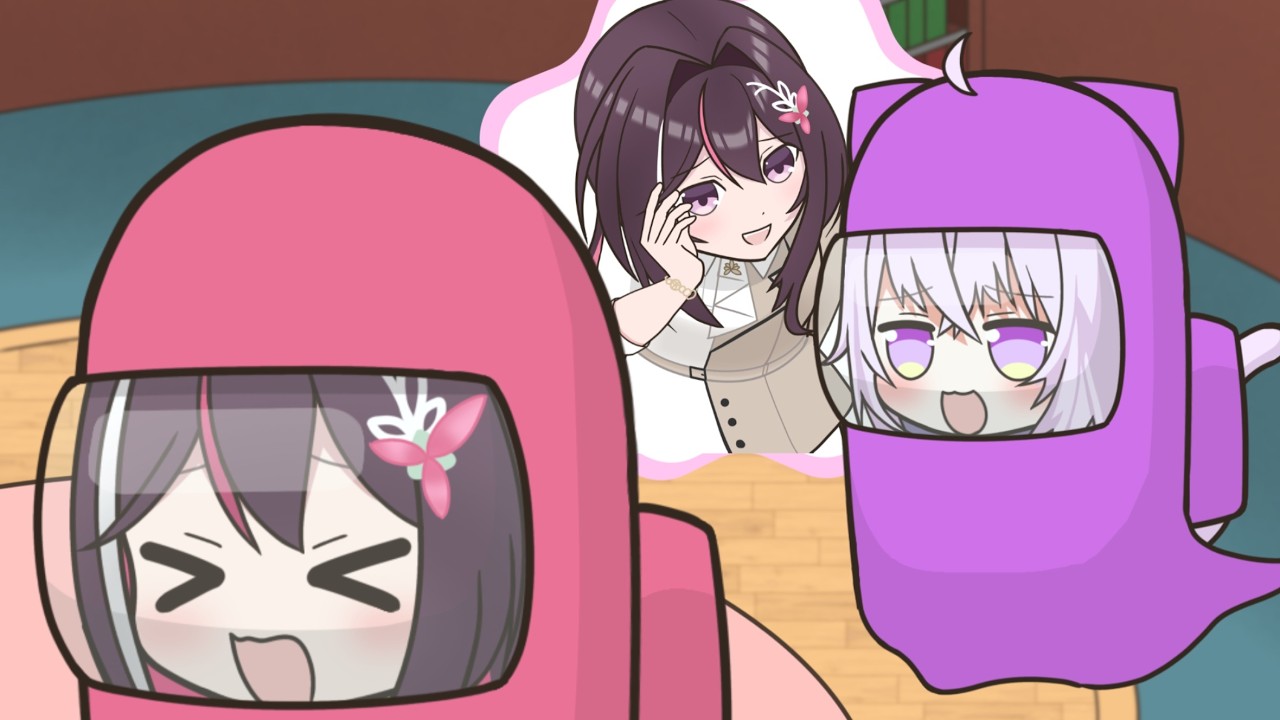 【手描き】あずきちに呪詛を吐き続けるおかゆん【ホロライブ/AZKi/猫又おかゆ】