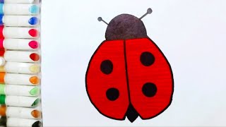 How to Draw Cute Ladybug 🐞 ||  Easy and simple drawings tutorial for kids, toddler's