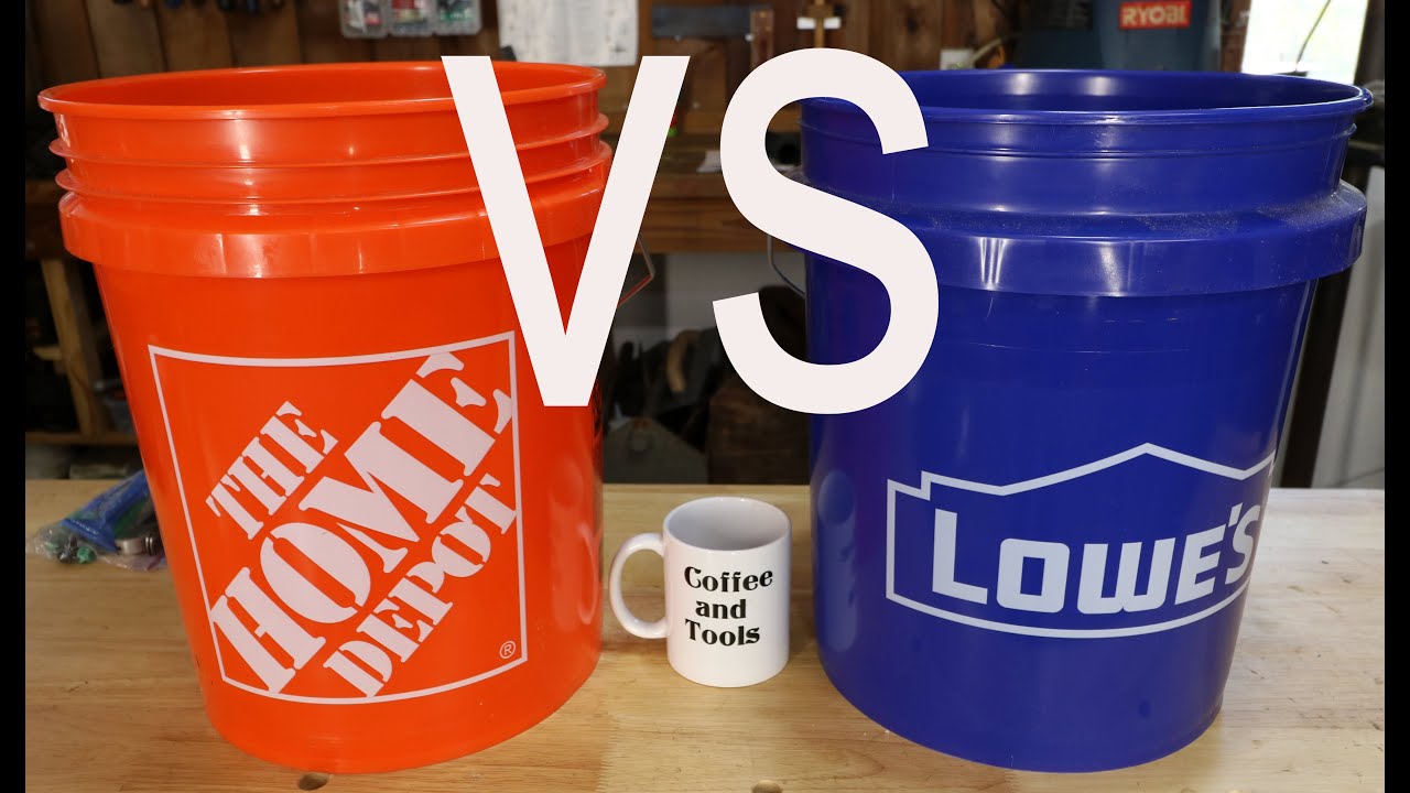 Difference between Home Depot and Lowes buckets ? Coffee and Tools