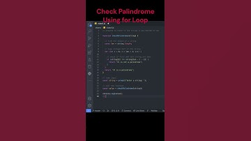 Check Palindrome Using for Loop #shorts