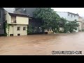 秋田県内大雨　秋田市川反地区・旭川