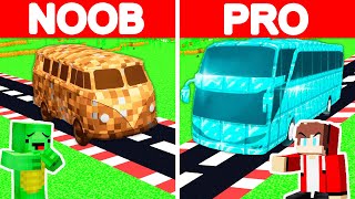 NOOB vs PRO: JJ and Mikey BUS House Build Challenge in Minecraft