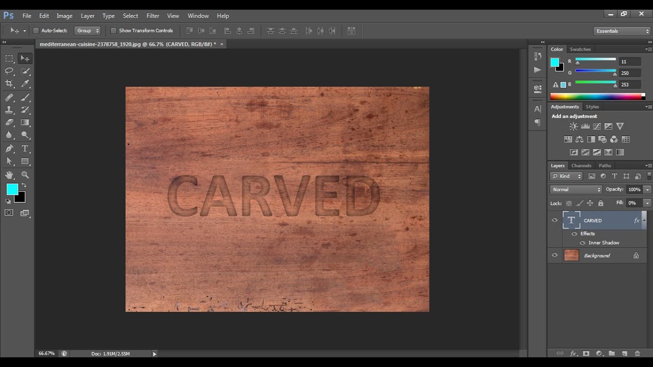 How To Make Carved Text Effect In Photoshop In 1 Minute YouTube How To Make Carved Text Effect In Photoshop In 1 Minute YouTube