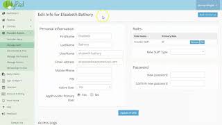 Provider Admin Section