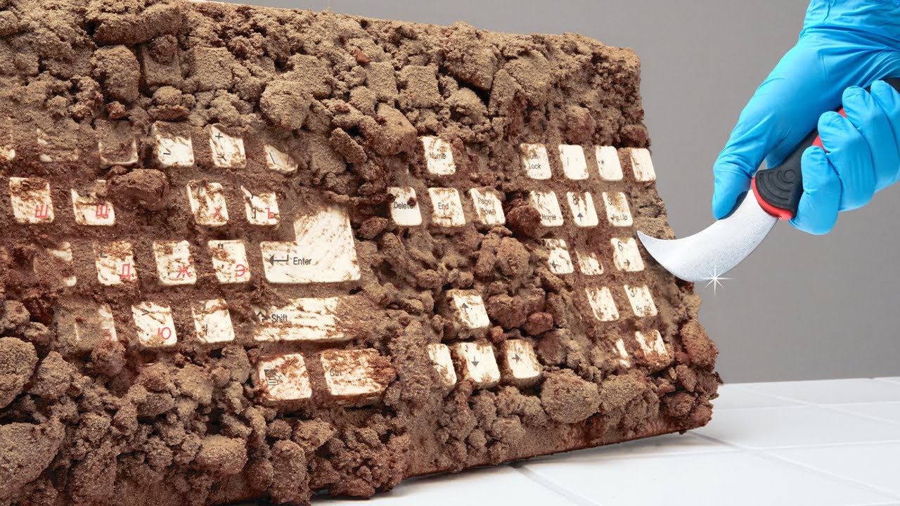 Satisfying SCRUB Cleaning Keyboard. Asmr