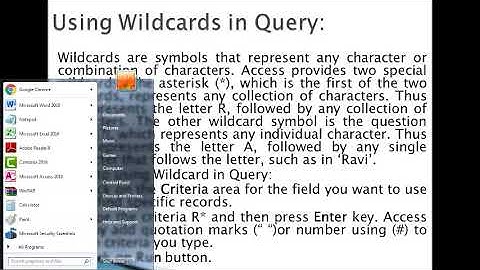QUERY AND REPORTS IN MICROSOFT ACCESS CH-4 PART-2 CLASS-8