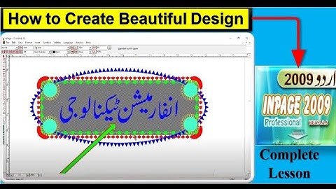 Character Options | Beautiful Design | InPage | Urdu_Hindi #ITCEO